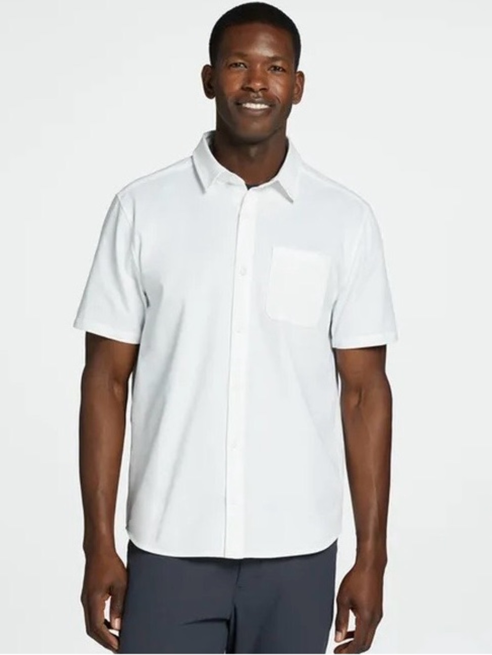 VRST Men's Refined Knit Short Sleeve
Button Up Shirt- Pure White NWT